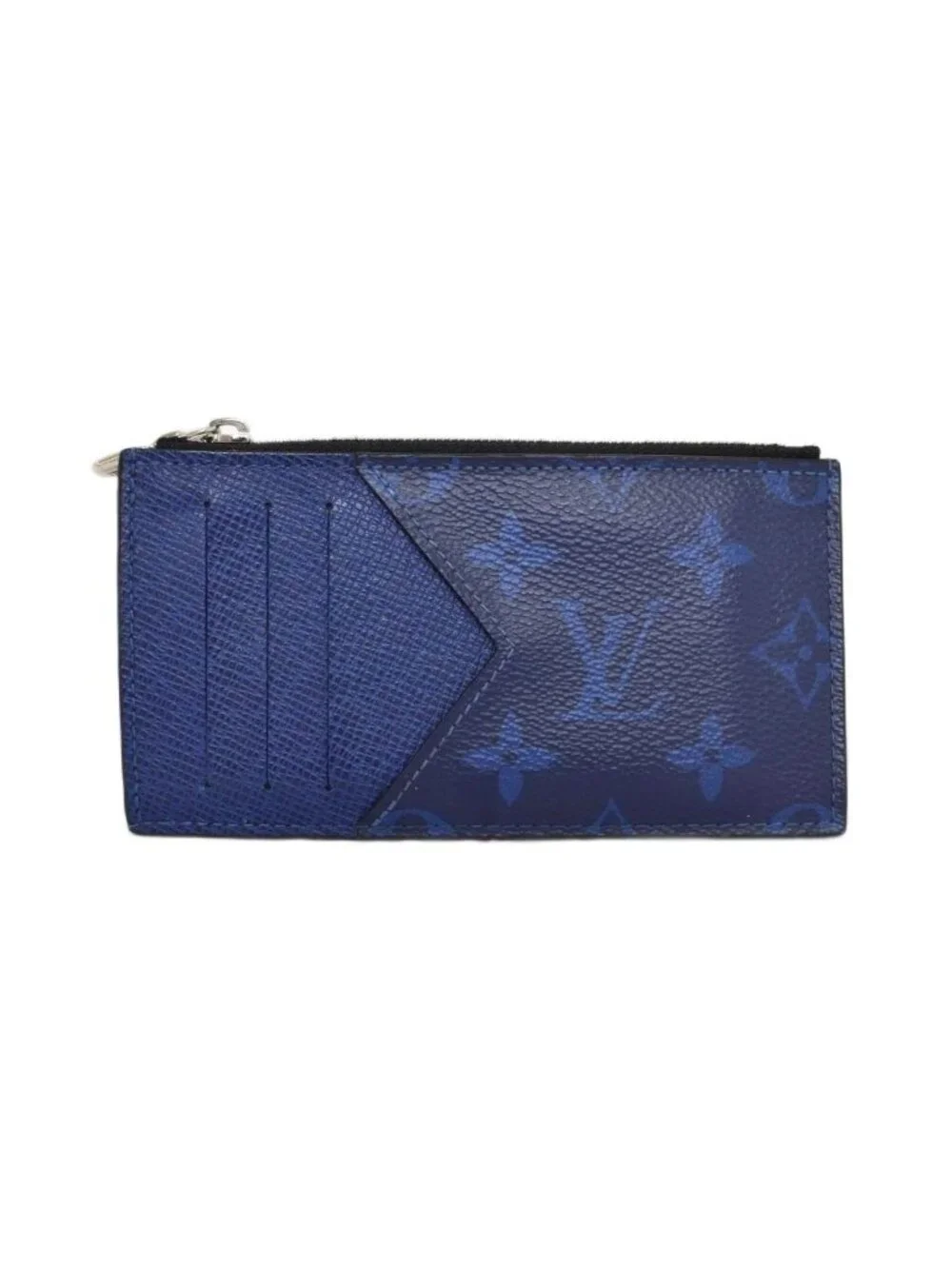 Louis Vuitton Monogram Taigarama Coin Card Holder Blue